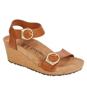 Papillio Soley Ring Buckle Wedge in Ginger Brown size 7